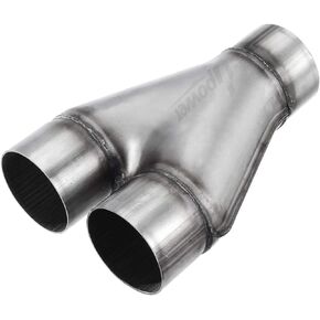 Upower Exhaust Y pipe 3" Inlet 2.5" Outlet Weld-on Dual Exhaust Pipe 10" Long Stainless Steel Tip