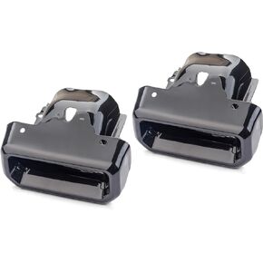 MITZONE Exhaust Tips Bezel compatible with Chevy Silverado GMC Sierra 1500 2019 2020 2021 2022 2023 Gloss Black