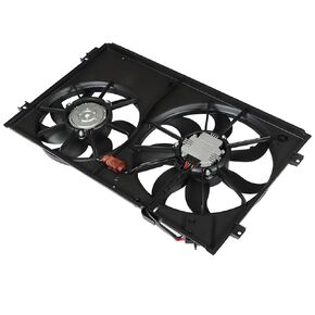 WFLNHB Car Dual Radiator Condenser Cooling Fan Assembly 1K0959455N Replacement for Beetle Golf Jetta Rabbit 2.0L 2.5L