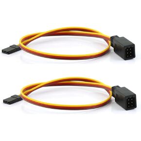 RC JR Style Servo Splitter 1 Male to 2/3/4/5/6 Female Y Harness Leads Y Splitter Cable Lead Wire 350mm for RC Cars Airplane Drone Receiver Servo ESC Cable Servo Fan 2Pcs (1 Male to 2Female)
