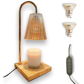 Candle Warmer Lamp Dimmable Wax Melt Warming Lamp with Timer Scented Wax Candle in Jar During Bathing & Yoga & Meditation with 2 Bulbs Home Decor Gift for Female
