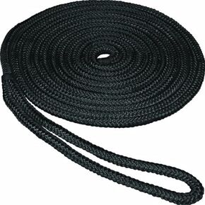 SeaSense Double Braid Nylon Dock Line, 1/2-Inch x 35-Feet, Black