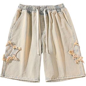 Women's Y2K Star Pants Elastic Waist Drawstring Casual Sporty Baggy Shorts with Pockets