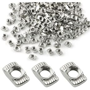 100 Pieces 2020 Series M5 T Nuts, T-Slot Nut Hammer Head Fastener, Plated Carbon Steel Sliding T Nuts for Aluminum Profile