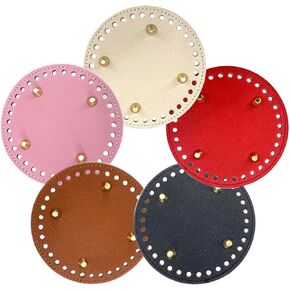 MEABEN 5 قطع من حقيبة جلدية PU من الأسفل للكروشيه، حقائب كروشيه طويلة للحياكة قاعدة لتشكيل الأظافر مع فتحات لحقيبة اليد DIY وحقائب الكتف ومستلزمات صنع المحفظة، متعدد الألوان 4.72 بوصة in Kuwait