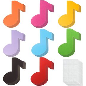 72 Pcs Music Note Cutouts Paper Assorted Color Music Notes with Glue Point Musical Notes Shape Cut Out for Music Concert Theme Party Birthday Baby Shower School Bulletin Board Craft Home Wall Decor