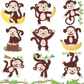 45 Pieces Jungle Animal Cutouts Safari Friend Cutouts Colorful Animal Cut Outs Classroom Decoration with Glue Point Dots for Classroom Bulletin Board Safari Animals Theme Party Decor (Wild Animal)