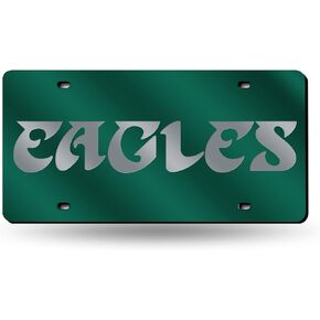 Rico Industries NFL Philadelphia Eagles Green Retro 12" x 6" Laser Cut Tag for Car/Truck/SUV - Automobile Décor
