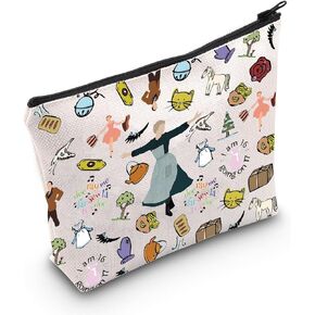 WZMPA Sound of Music Cosmetic Bag Maria & Von Trapp Fans Gift Sound of Music Character Makeup Zipper Pouch Bag Broadway Sound of Music Merch (I am 16)