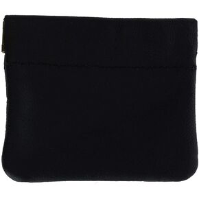 CTM® Leather Squeeze Coin Change Pouch, Brown