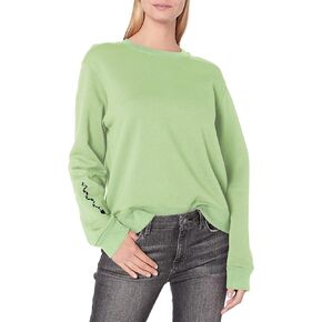 Monrow Women's Oversized Boyfriend Sweatshirt W/Snake Embroidery