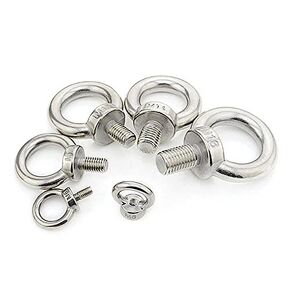 2 Pcs M8 Ring Shape Lifting Threaded Eye Bolt for Eye Nut Fastener 304 Stainless Steel，M8 x14mm Male Thread Lifting Ring Eye Bolt for Hanging