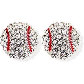Baseball Earrings for Women Leather Softball Stud Earring Baseball Jewelry Fashion Ball Earrings for Sport Ball Fans or Player