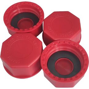 Thickened Gas Can Caps 4 Pack fits most 5, 3,2,1 gallon gas can,Replacement for Midwest Gas/Fuel Can Lids,Coarse Thread Cap（red）