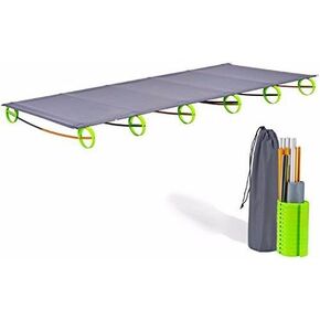 سرير تخييم قابل للطي للبالغين بوزن 2.86 رطل، سرير لايت خفيف للاستخدام في الهواء الطلق، سرير محمول قابل للطي من سبائك الألومنيوم، سرير خيمة للتخييم، حقيبة تخزين مجانية تتضمن 209 رطل، أقصى حمل للحمل in Kuwait