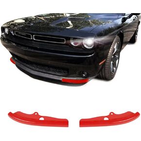Hoolcar Front Bumper Lip Splitter Protector Front Shovels Cover for 2015-2021 Dodge Challenger Scat Pack R/T GT SRT Plus, Black, 2PCs