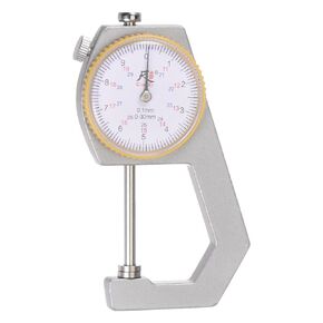 Dial Thickness Gauge 0-30mm | 0.01mm Mechanical Thickness Tester Gauge Flat Head for Measure Leather, Paper, Sheet Metal
