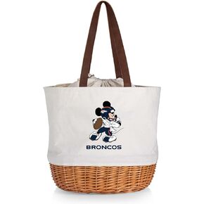 PICNIC TIME NFL Mickey Coronado Canvas and Willow Basket Tote