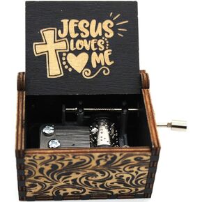 Wooden Music Box, Jesus Love Me Music Boxes, Gift for Christian, Friend, Gift Idea for Birthday, Graduation, Christmas, New Year, Valentine's Day, Thanksgiving Day