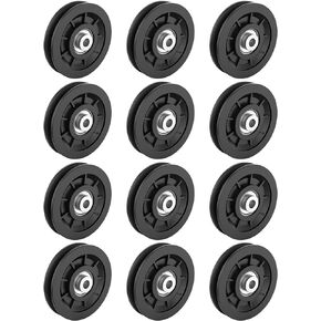 90mm/3.5" Universal Nylon Bearing Pulley Wheel Replace for Gym Equipment Part Cable Merchine, Wearproof Abration Bearing Pulley, Gym Equipment and Garage Door Pulley System