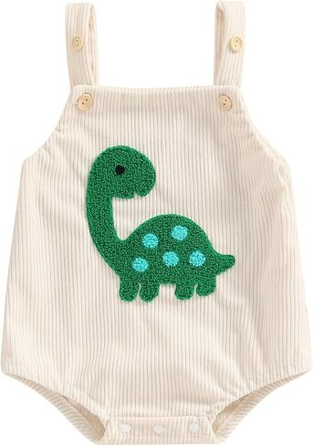 GOOCHEER Infant Summer Outfit Newborn Baby Boy Sleeveless Dinosaur Embroidery Bodysuit Romper Overall One Piece Clothes in Saudi Arabia