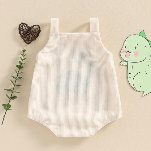GOOCHEER Infant Summer Outfit Newborn Baby Boy Sleeveless Dinosaur Embroidery Bodysuit Romper Overall One Piece Clothes in Saudi Arabia
