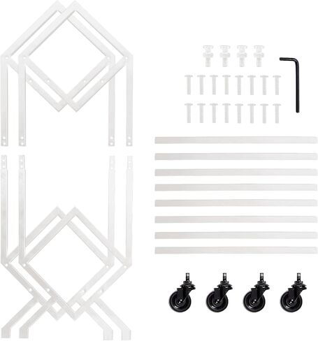 تخزين سجل الفينيل الأبيض بطبقتين مع عجلات، حامل سجل للهاتف المحمول، تخزين الألبوم لسجلات الفينيل، تخزين Lp مع عجلات حاملات مجلات بيضاء in Kuwait