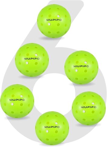 كرات niupipo Pickleball، كرات Pickleball في الهواء الطلق، كرات مخلل معتمدة من USAPA للبطولة، مرونة عالية ومتينة، 3/6/12/36/100 حزمة كرات Pickleball in Saudi Arabia