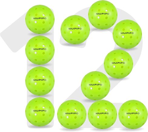 niupipo Pickleball Balls, Outdoor Pickleball Balls, USAPA Approved Pickle Balls for Tournament, High Elasticity & Durable, 3/6/12/36/100 Pickleball Balls Pack in Saudi Arabia