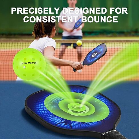 كرات niupipo Pickleball، كرات Pickleball في الهواء الطلق، كرات مخلل معتمدة من USAPA للبطولة، مرونة عالية ومتينة، 3/6/12/36/100 حزمة كرات Pickleball in Saudi Arabia