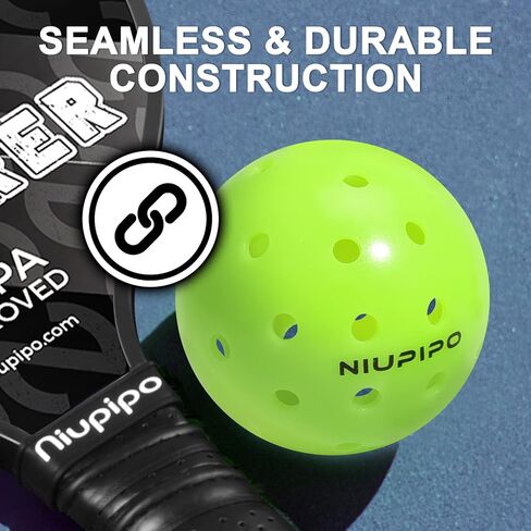 niupipo Pickleball Balls, Outdoor Pickleball Balls, USAPA Approved Pickle Balls for Tournament, High Elasticity & Durable, 3/6/12/36/100 Pickleball Balls Pack in Saudi Arabia