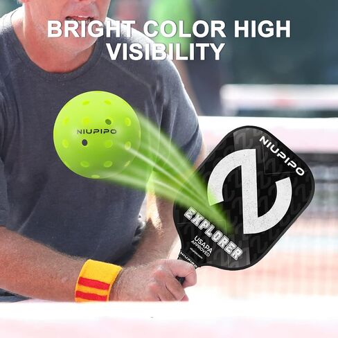 niupipo Pickleball Balls, Outdoor Pickleball Balls, USAPA Approved Pickle Balls for Tournament, High Elasticity & Durable, 3/6/12/36/100 Pickleball Balls Pack in Saudi Arabia