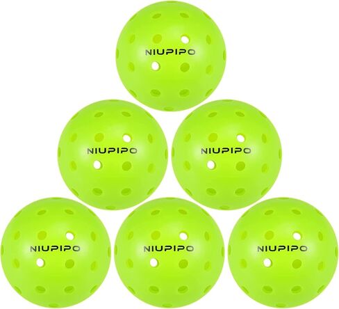 كرات niupipo Pickleball، كرات Pickleball في الهواء الطلق، كرات مخلل معتمدة من USAPA للبطولة، مرونة عالية ومتينة، 3/6/12/36/100 حزمة كرات Pickleball in Saudi Arabia