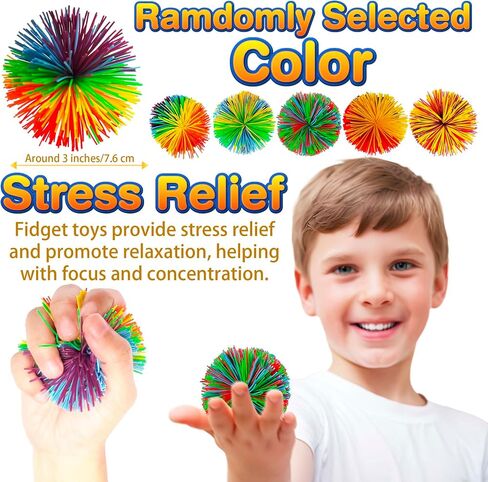 12pcs Monkey Stringy Balls, Rainbow Colors, 2.75Inch, Fidget Toys Stringy Balls Sensory Silicone Balls Soft Active Fun Toy Stress Balls and Anxiety Relief Throw Balls for Birthday Gifts Party Favors in Saudi Arabia