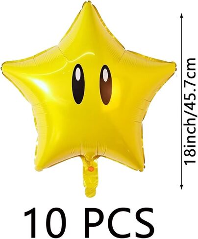10 قطع من بالونات النجمة الورقية من رقائق الوجه المبتسم، بالونات هيليوم نجمة ذهبية مقاس 18 بوصة لحفلات أعياد الميلاد، وحفلات الزفاف، وحفلات استقبال المولود الجديد، ومستلزمات تزيين الحفلات in Kuwait
