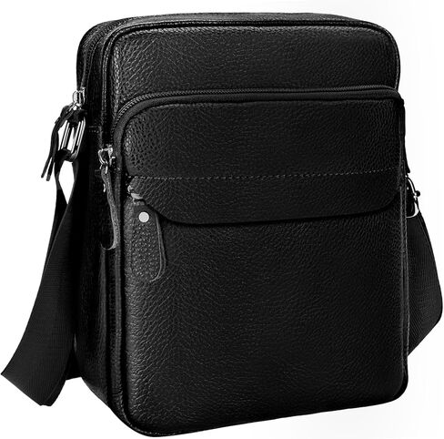 حقيبة ساعي البريد من الجلد الطبيعي من مولشاين، حقيبة كتف يومية بسيطة، محفظة كروس للرجال أثناء السفر وحفلات العمل HB023 in Kuwait