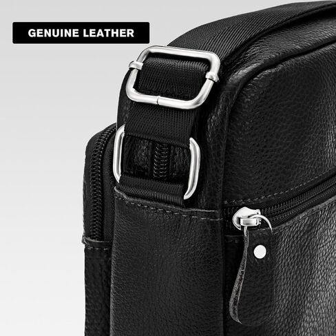 حقيبة ساعي البريد من الجلد الطبيعي من مولشاين، حقيبة كتف يومية بسيطة، محفظة كروس للرجال أثناء السفر وحفلات العمل HB023 in Kuwait