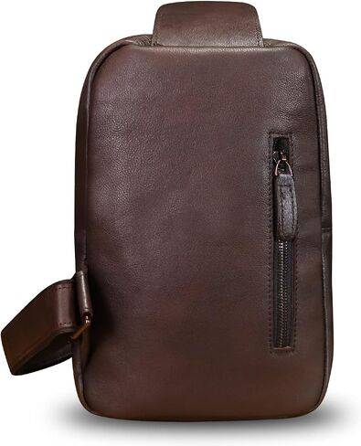 LRTO Genuine Leather Silng Bag for Men and Women Real Leather Sling Backpack Fashion Shoulder Crossbody Bag Chest Purse in Saudi Arabia