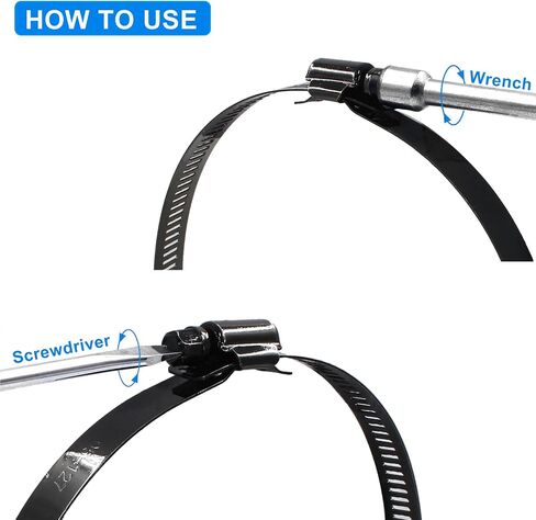Litoexpe 2.5 Inch Stainless Steel Worm Gear Hose Clamp 4 Pcs, Adjustable 40-63mm Size Range, Fuel Line Clamp for Plumbing Automotive and Mechanical Application (Black) in Saudi Arabia