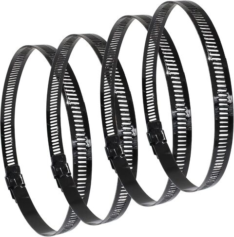 Litoexpe 2.5 Inch Stainless Steel Worm Gear Hose Clamp 4 Pcs, Adjustable 40-63mm Size Range, Fuel Line Clamp for Plumbing Automotive and Mechanical Application (Black) in Saudi Arabia