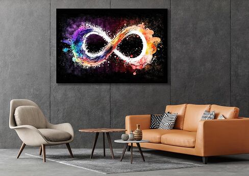 SamYueheya Modern Wall Art Canvas Prints.Bulb with Splash of Colors painting.Poster for Living Room Office Decor (60x90cm (24x35 in),Black, Frame) in Saudi Arabia