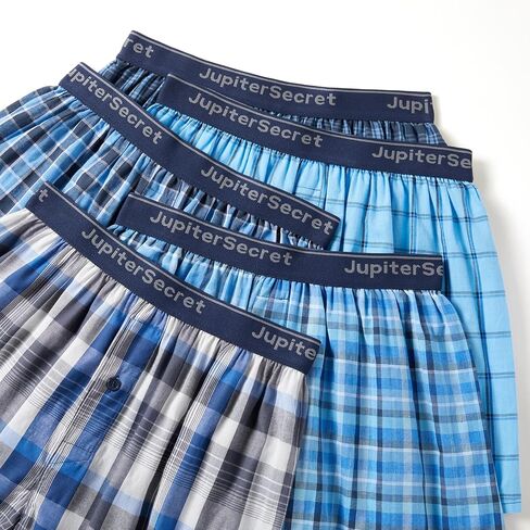 Men's Boxer Shorts 100% Cotton Classic Plaid Woven Boxers for Men Soft Breathable Mens Underwear with Button Fly in Saudi Arabia