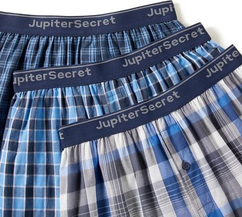 Men's Boxer Shorts 100% Cotton Classic Plaid Woven Boxers for Men Soft Breathable Mens Underwear with Button Fly in Saudi Arabia