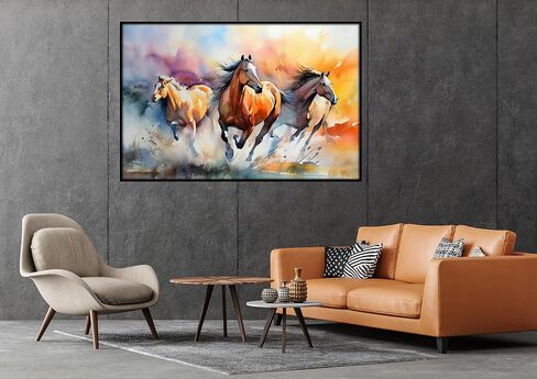 SamYueheya Modern Wall Art Canvas Prints.Bulb with Splash of Colors painting.Poster for Living Room Office Decor (60x90cm (24x35 in),Black, Frame) in Saudi Arabia