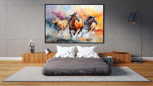 SamYueheya Modern Wall Art Canvas Prints.Bulb with Splash of Colors painting.Poster for Living Room Office Decor (60x90cm (24x35 in),Black, Frame) in Saudi Arabia