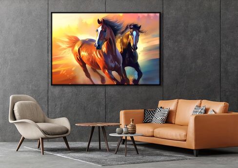 SamYueheya Modern Wall Art Canvas Prints.Bulb with Splash of Colors painting.Poster for Living Room Office Decor (60x90cm (24x35 in),Black, Frame) in Saudi Arabia