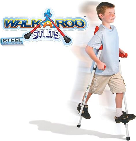 Geospace Original Walkaroo ركائز فولاذية متينة بتصميم مريح لسهولة التوازن في المشي واللعب النشط للبالغين والأطفال حتى وزن 220 رطلاً (أبيض) in Kuwait