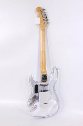 جيتار كهربائي بإضاءة LED، جسم أكريليك من خشب القيقب، جيتار كريستالي، صوت جميل، أزرق in Kuwait