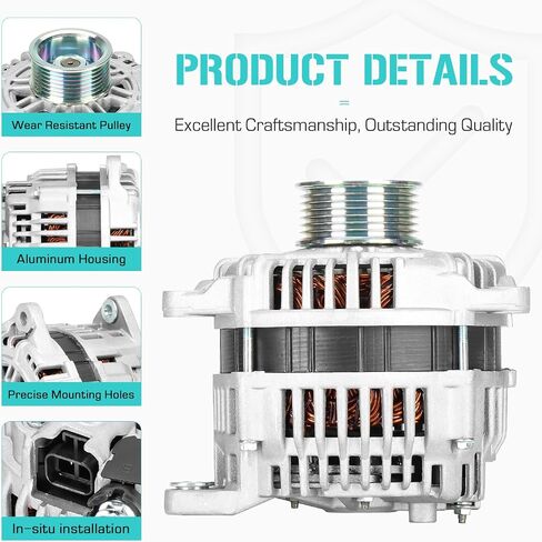 Alternator Compatible with Infiniti QX56 5.6L 2004-2006,Fit for Nissan Armada 5.6L 2005 2006,Fit for Pathfinder 3.5L 2004,Fit for Titan 5.6L 2004-2007, 400-44059, LR1130-701 in Saudi Arabia
