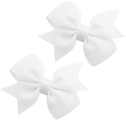 Baby Hair Bows Clips Fully Lined Grosgrain Boutique Solid Ribbon Mini Bows for Girls Teens Infants Kids Toddlers Newborn 2pcs Colors in Pairs (black.) in Saudi Arabia